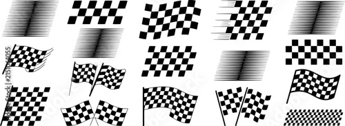 Black and white seamless checkered patterns for design backgrounds and textile prints
