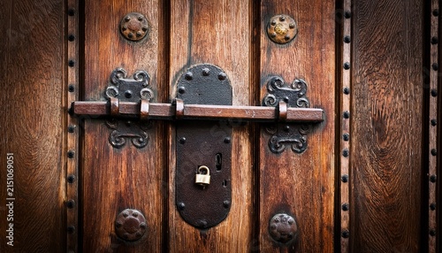 old wooden door with lock