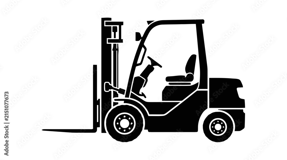 Naklejka premium Vector illustration of forklift truck icon on a transparent background
