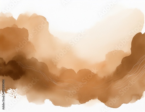 earthy watercolor wash with soft edges on a white background