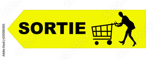 Obraz na płótnie panneau sortie commerce, PNG fond transparent