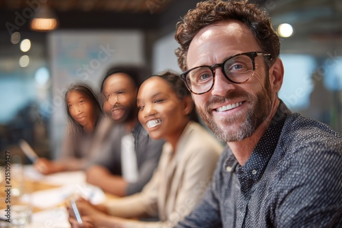 Diverse Business Team Collaborating During Office Meeting