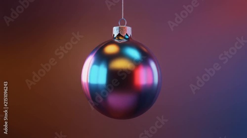 Festive Metallic Christmas Ornament with Reflective Surface, Perfect for Holiday Promotions and Decorations