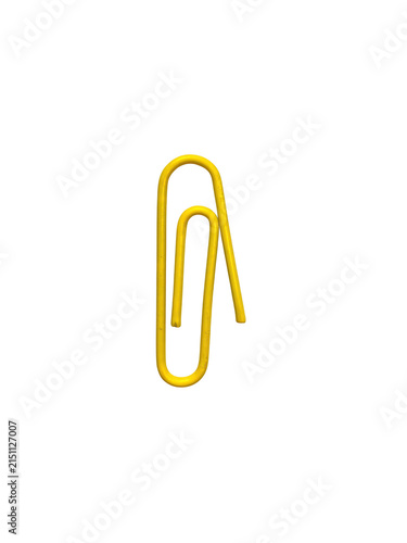 Metal paperclip with isolated background.