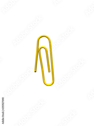 Single yellow paper clip