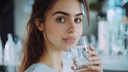 Woman drinking water