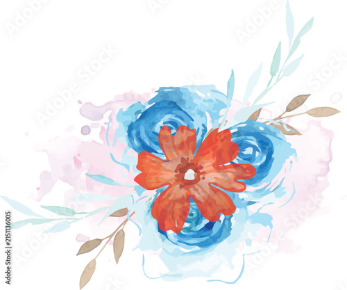 abstract floral background with flowers watercolor