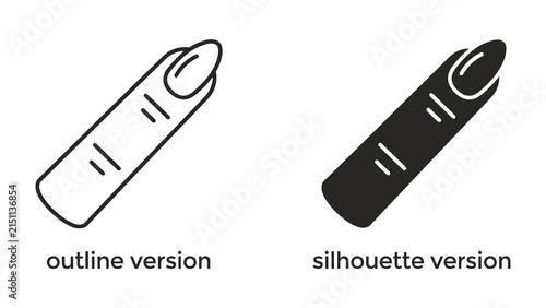 Bild auf Leinwand Finger Icon Set: A set of icons representing a finger in both outline and silhou