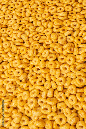 Bild auf Leinwand Corn-flakes background and texture. Top view.