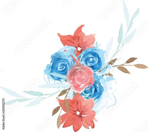 bouquet of roses watercolor