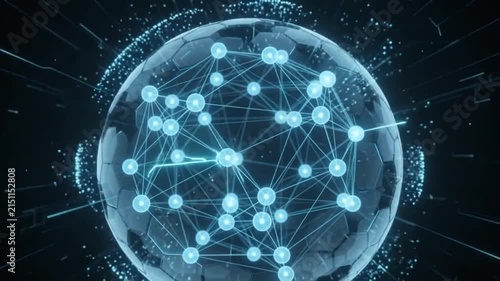 Abstract Cybersecurity Digital Shield Network Protection Loop
