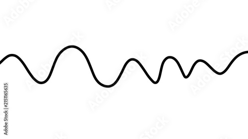 abstract black wave line on white background choppy animation video