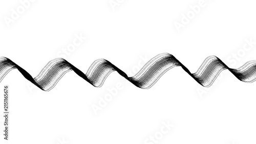 abstract black wave line on white background choppy animation video