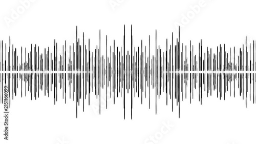 Audio Waveform Sound Signal Visualization on White Background Choppy Animation. Audio. Frequency.