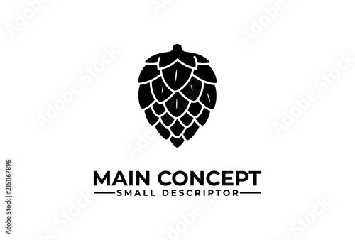 Hop cone represents a natural brewing ingredient for craft beer and organic product branding.