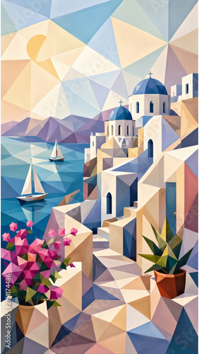 Tapety artystyczne منظر طبيعي ـ هندسي