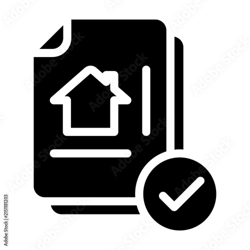 Approved architectural blueprint icon glyph black style