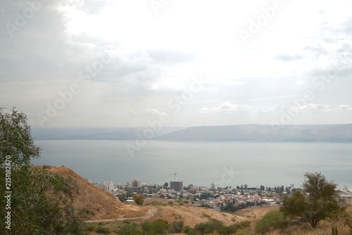 Fotografía Panoramic view of the Sea of Galilee from the mountains