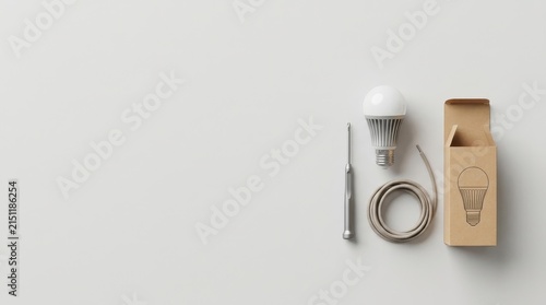 Minimalist Lightbulb Setup in White Environment for Home Improvement Projects