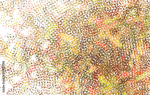 Foto This abstract digital artwork features a highly detailed field of thousands of tiny dots and square particles arranged in a dense pointillist composition