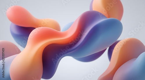 Modern 3D Abstract Gradient Blob Shapes Background
