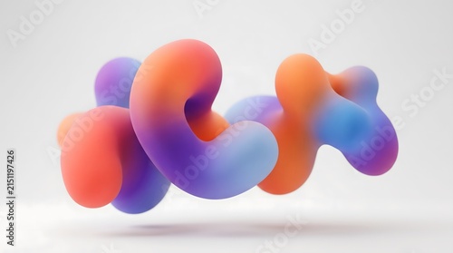 Modern 3D Abstract Gradient Blob Shapes Background
