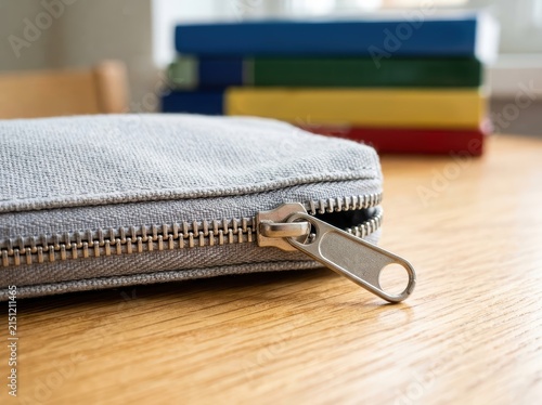 Close Up Of A Durable Fabric Pencil Case With A Sturdy Zipper Closure, Ideal For School Or Office Supplies.