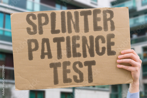 Canvas Print "Splinter patience test" Removing it requires more effort than the injury