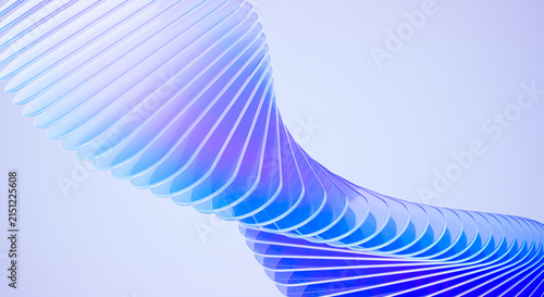 Konstfotografi 3D Render of Abstract Blue and Purple Flowing Wave Ribbons Modern Futuristic Dig