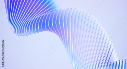 Abstract 3D Render of Flowing Wavy Lines Blue Purple Gradient Futuristic Digital Art Modern Geometric Shape Smooth Curves Background Design