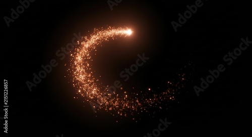 Copper Ember Glow Trail Isolated on Black Background