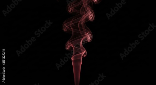 Red Smoke Wisp Glow Isolated on Black Background
