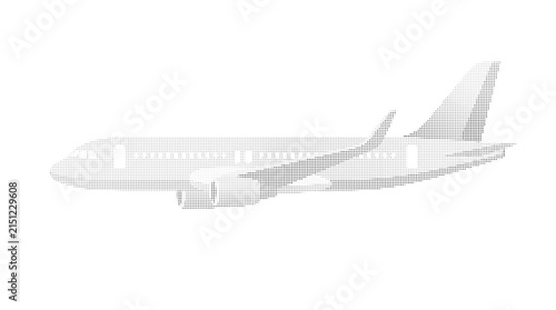 Airplane Halftone Texture Background Design Isolated on Transparent Background PNG.