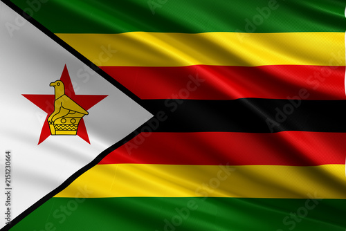 Waving national flag of Zimbabwe background.
