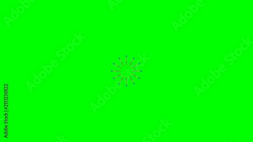 Abstract floral pattern rotating on a vibrant solid green background screen