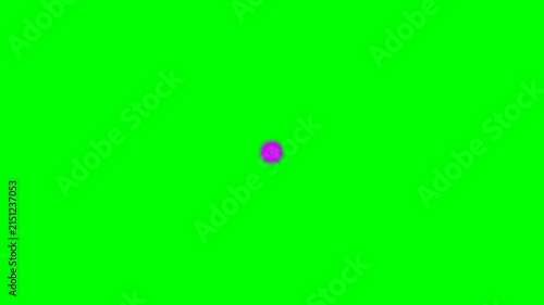 Abstract purple and pink circular pattern centered on a vibrant green screen