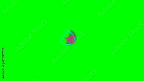 Minimalist graphic element featuring a rotating geometric pie chart shape