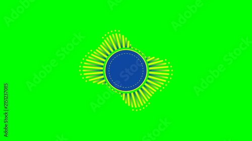 Abstract circular audio visualizer glowing on a bright green background