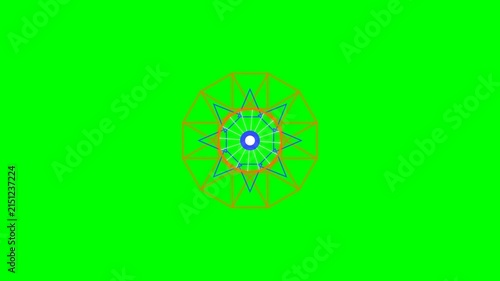 Abstract geometric mandala design composed of intersecting linear patterns