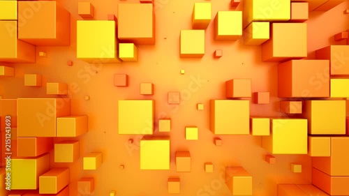 Background of Cubes. Abstract motion, loop, two color, 3d rendering, 4k resolution
