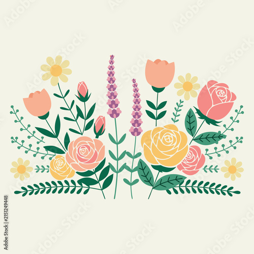 vector illustration of a bouquet of roses
