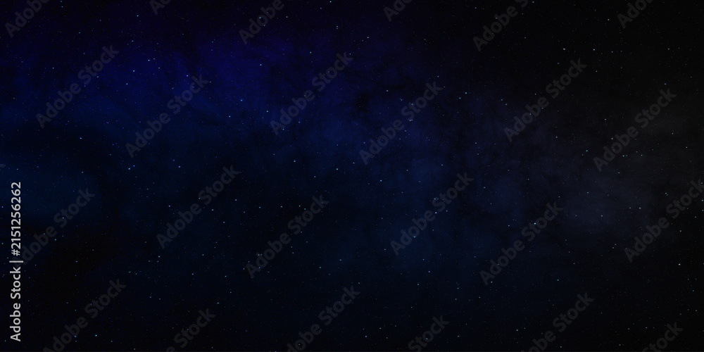 Fototapeta premium Dark Space Backdrop with Scattered Stars and Subtle Blue Cloud. Ideal for Astronomy Themes, Presentations, Websites, Banners, Wallpapers and Creative Designs.