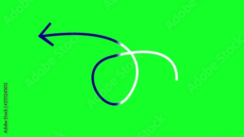 Animated Wiggle Arrow Pointer VFX Overlay Element in 4K Resolution Isolated on Green Screen