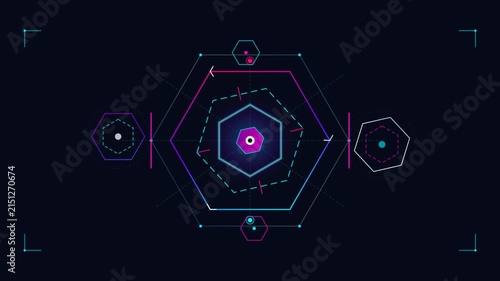 Futuristic HUD Hexagon Cyber Interface Motion Graphics