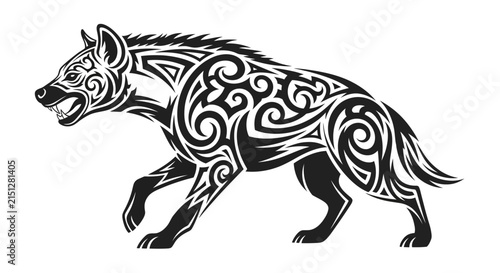 Spotted Hyena with Tribal Tattoo.