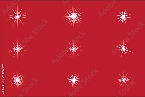 Purple starburst sparkles on red background isolated on white background