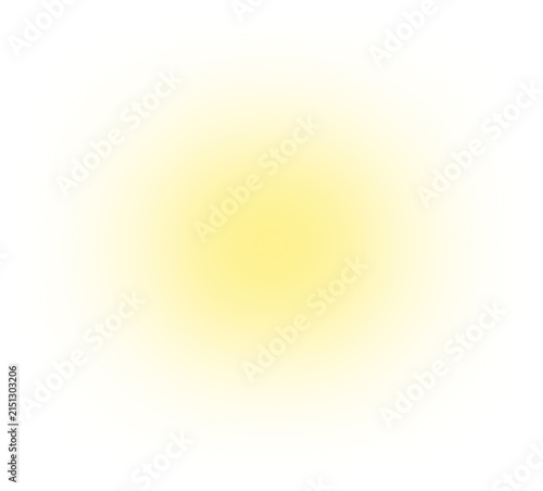 Bright yellow glow effect with soft edges during twilight for abstract concepts isolated on transparent background