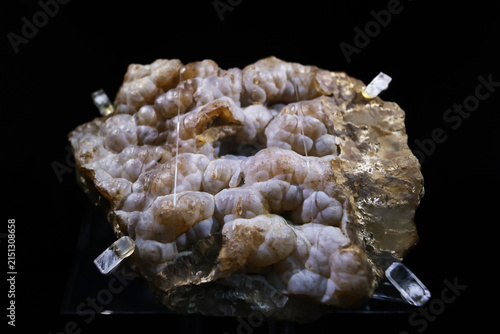 Fotografie Quartz, barite, pumice, osumilite, pyroxmangite, rock, crystal