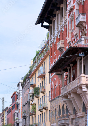 old houses in the old town of milan italy