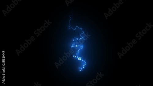 Glowing Blue Lightning Energy Effect with Dynamic Electric Bolt Animation